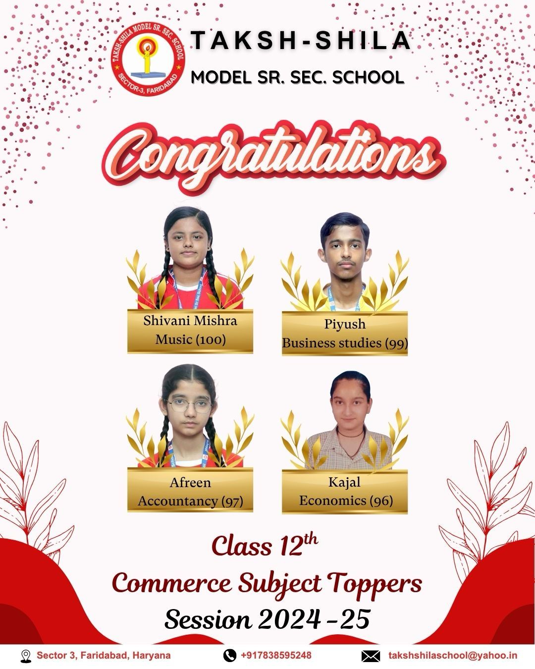 best school in faridabad top in 12th results