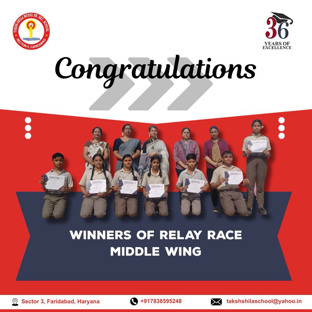 Winners Of Relay Race Middle Wing