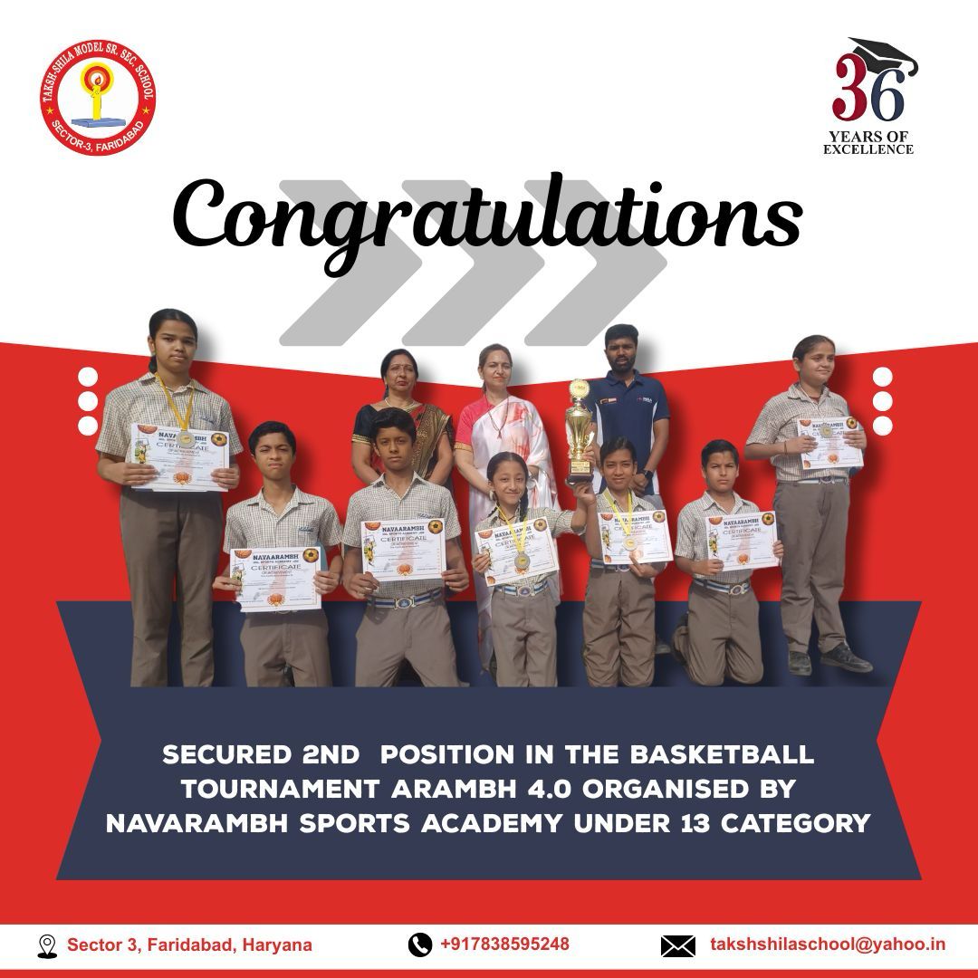 2nd Position Fiba Premiere Basketball Tournament Arambh 4.0