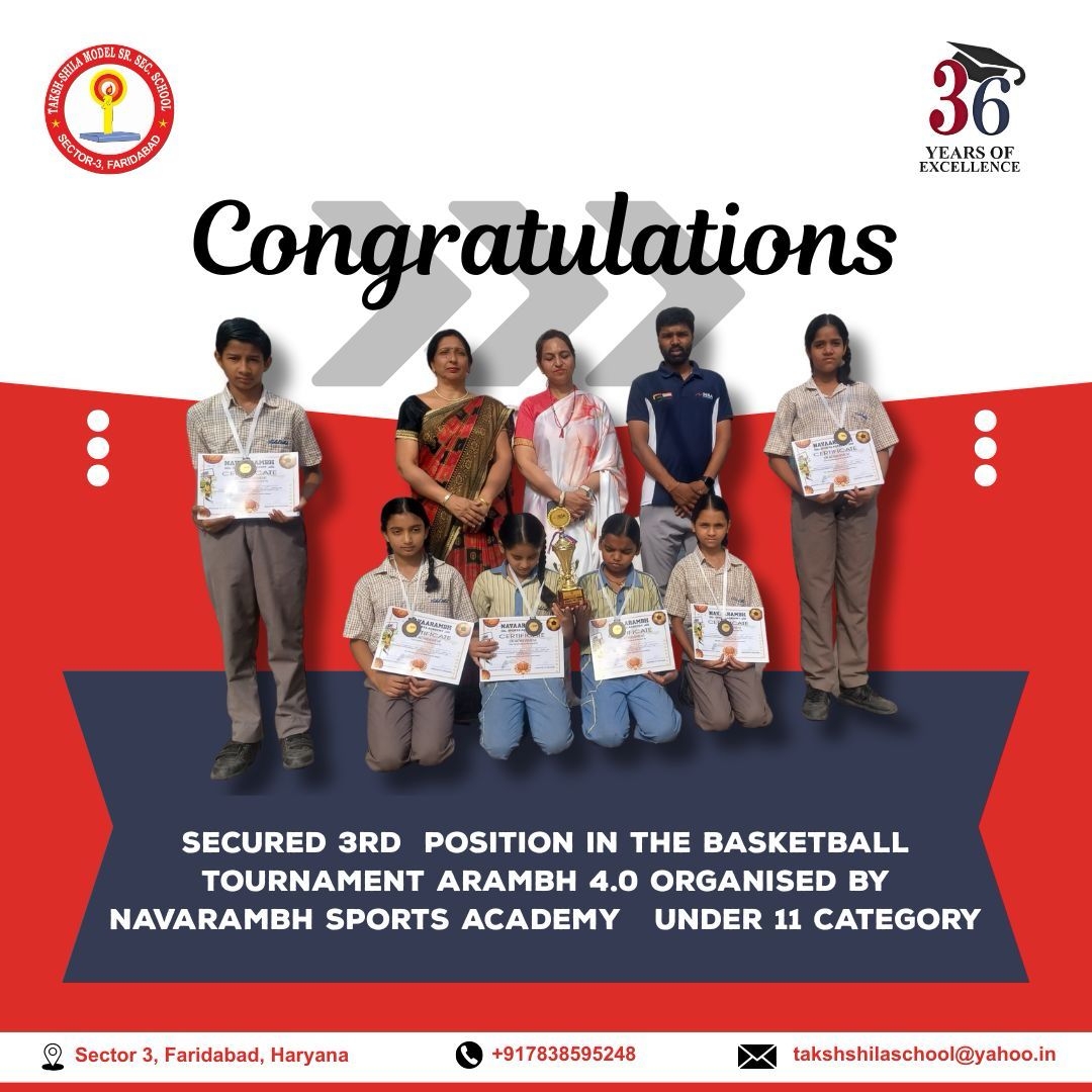 3rd Position Fiba Premiere Basketball Tournament Arambh 4.0