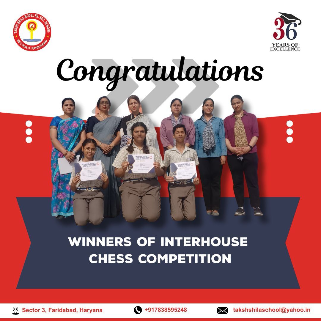 Winners Of Interhouse Chess Competition